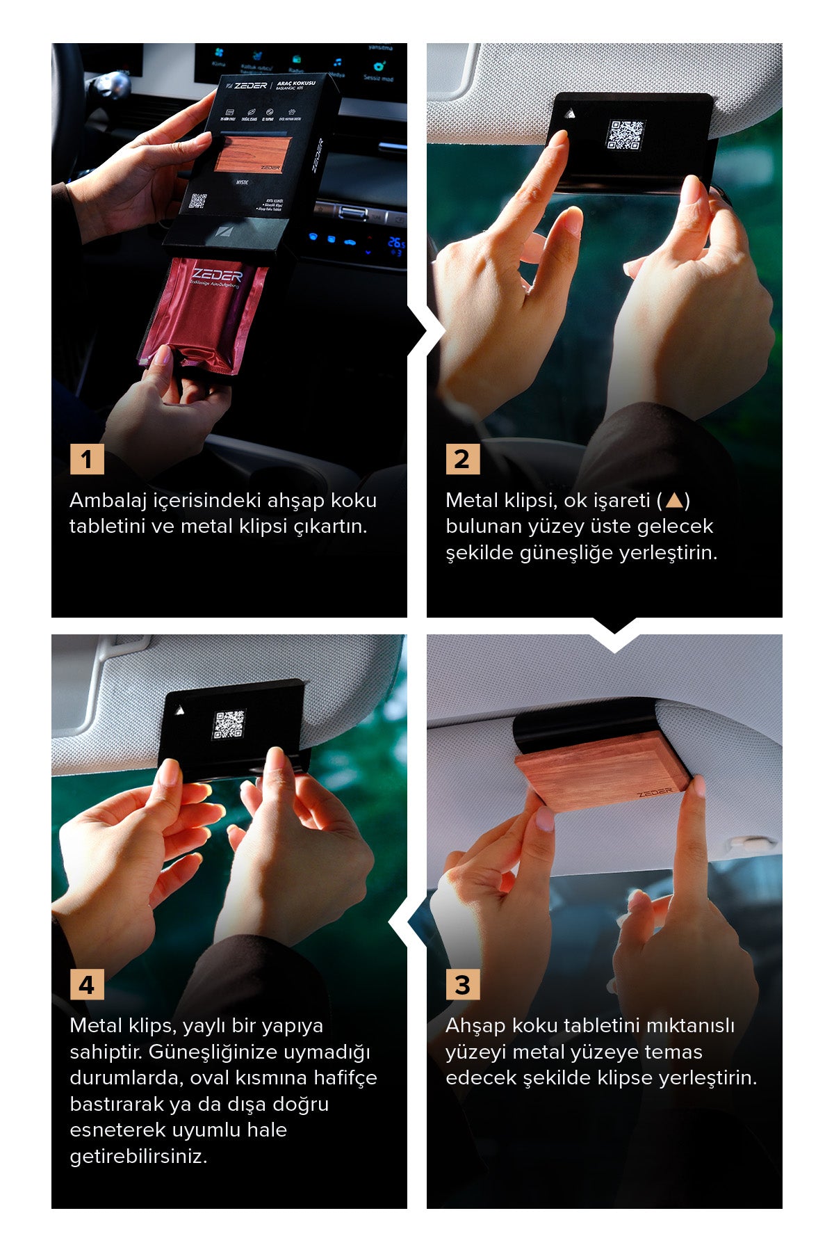 Yeni Nesil Ahşap Araç Kokusu Başlangıç Kiti - Aura